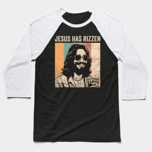 Jesus Has Rizzen Funny Christian Humor He Is Rizzin Baseball T-Shirt